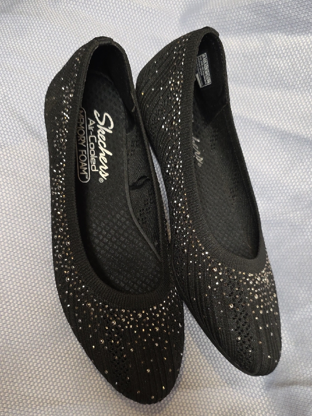 Skechers Black Slip-On Ballet Flats with Memory Foam